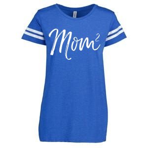 Mom Squared Cute Twin Mom Second Announcet Mom^2 Gift Enza Ladies Jersey Football T-Shirt