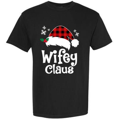 Mrs Santa Claus Funny Christmas Matching Couple Wife Fiance Gift Garment-Dyed Heavyweight T-Shirt