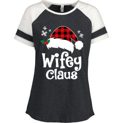 Mrs Santa Claus Funny Christmas Matching Couple Wife Fiance Gift Enza Ladies Jersey Colorblock Tee