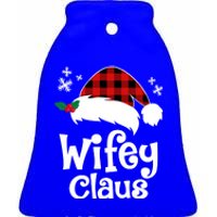 Mrs Santa Claus Funny Christmas Matching Couple Wife Fiance Gift Ceramic Bell Ornament