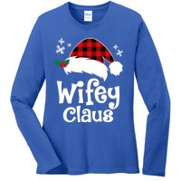 Mrs Santa Claus Funny Christmas Matching Couple Wife Fiance Gift Ladies Long Sleeve Shirt