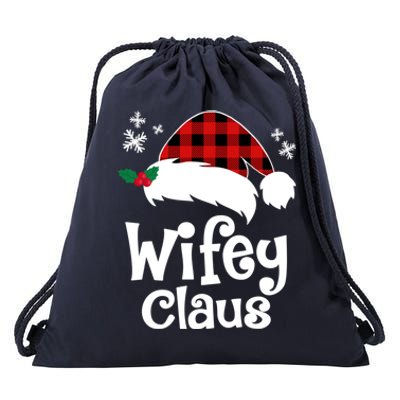 Mrs Santa Claus Funny Christmas Matching Couple Wife Fiance Gift Drawstring Bag