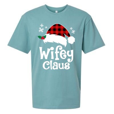 Mrs Santa Claus Funny Christmas Matching Couple Wife Fiance Gift Sueded Cloud Jersey T-Shirt