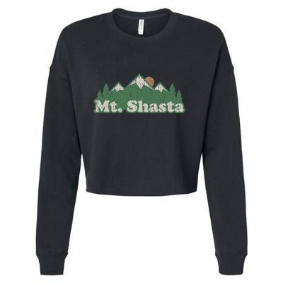 Mt. Shasta California Ca Vintage Hiking Mountains Cropped Pullover Crew