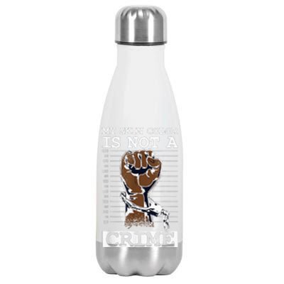 My Skin Color Is Not A Crime Black History Month Blm Stainless Steel Insulated Water Bottle