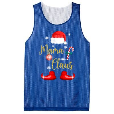 Mama Santa Claus Funny Matching Family Christmas Pjs For Mom Gift Mesh Reversible Basketball Jersey Tank