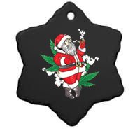 Marijuana Santa Claus Cannabis Weed 420 Christmas Gift Ceramic Star Ornament