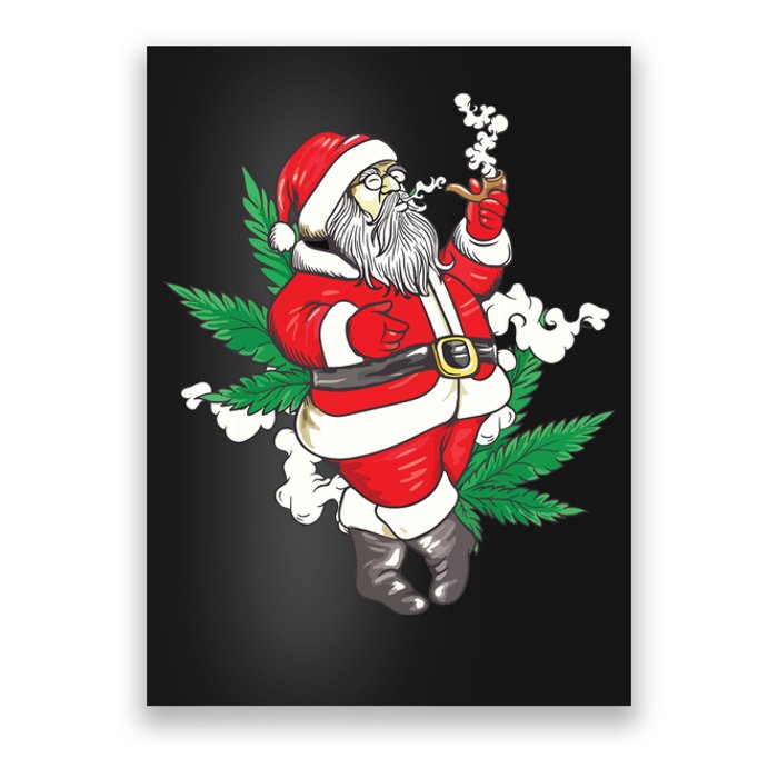 Marijuana Santa Claus Cannabis Weed 420 Christmas Gift Poster