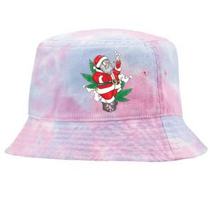 Marijuana Santa Claus Cannabis Weed 420 Christmas Gift Tie-Dyed Bucket Hat