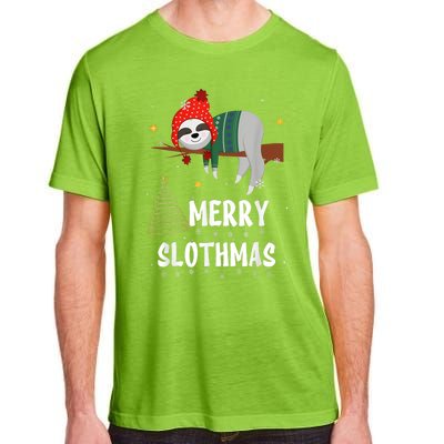 Merry Slothmas Christmas Pajama For Sloth Lovers Adult ChromaSoft Performance T-Shirt