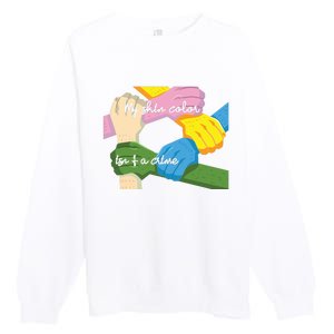 My Skin Color Is't A Crime Black Empowerment Gift Black Power Hands Premium Crewneck Sweatshirt