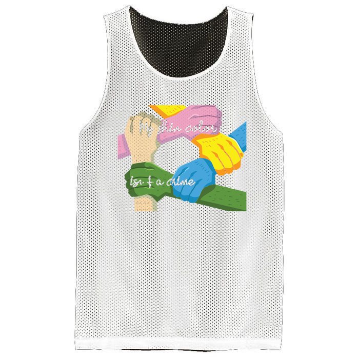 My Skin Color Is't A Crime Black Empowerment Gift Black Power Hands Mesh Reversible Basketball Jersey Tank