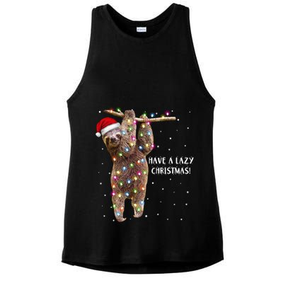 Merry Slothmas Christmas Design For Lazy Sloth Lovers Xmas Gift Ladies PosiCharge Tri-Blend Wicking Tank