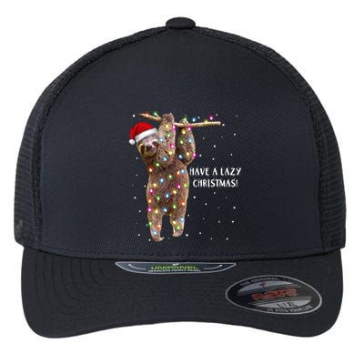 Merry Slothmas Christmas Design For Lazy Sloth Lovers Xmas Gift Flexfit Unipanel Trucker Cap