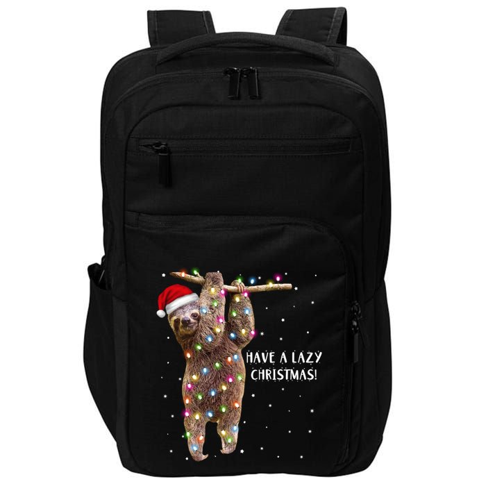 Merry Slothmas Christmas Design For Lazy Sloth Lovers Xmas Gift Impact Tech Backpack