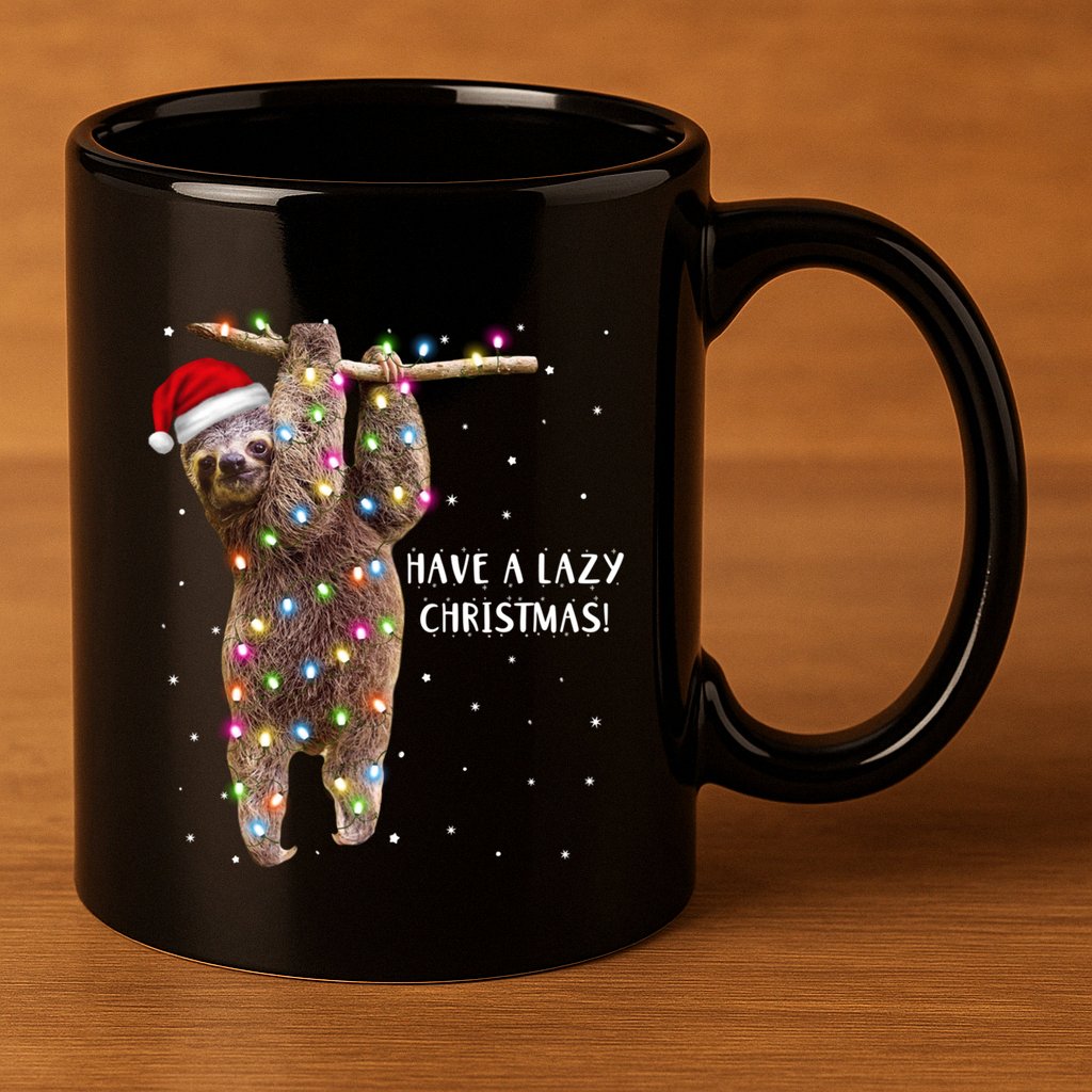 Merry Slothmas Christmas Design For Lazy Sloth Lovers Xmas Gift 11oz C Handle Ceramic Mug