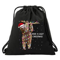Merry Slothmas Christmas Design For Lazy Sloth Lovers Xmas Gift Drawstring Bag