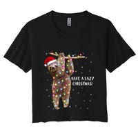 Merry Slothmas Christmas Design For Lazy Sloth Lovers Xmas Gift Crop Top