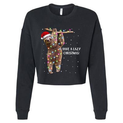 Merry Slothmas Christmas Design For Lazy Sloth Lovers Xmas Gift Cropped Pullover Crew