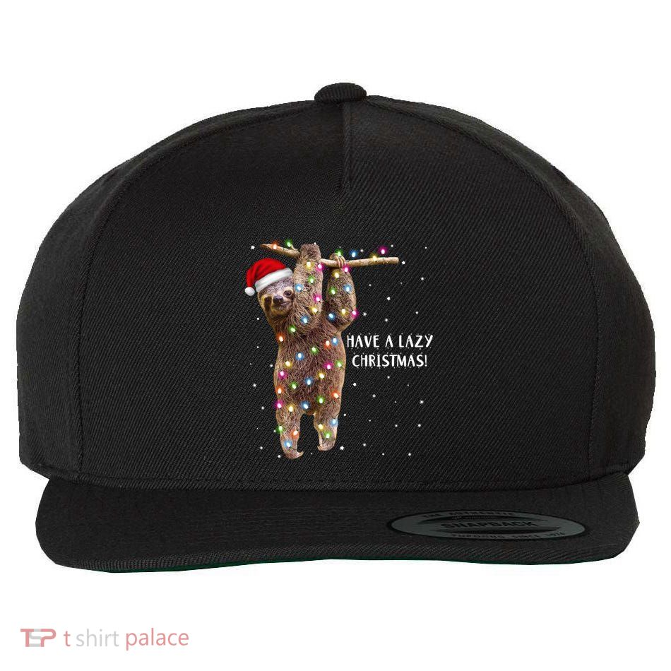 Merry Slothmas Christmas Design For Lazy Sloth Lovers Xmas Gift Wool Snapback Cap
