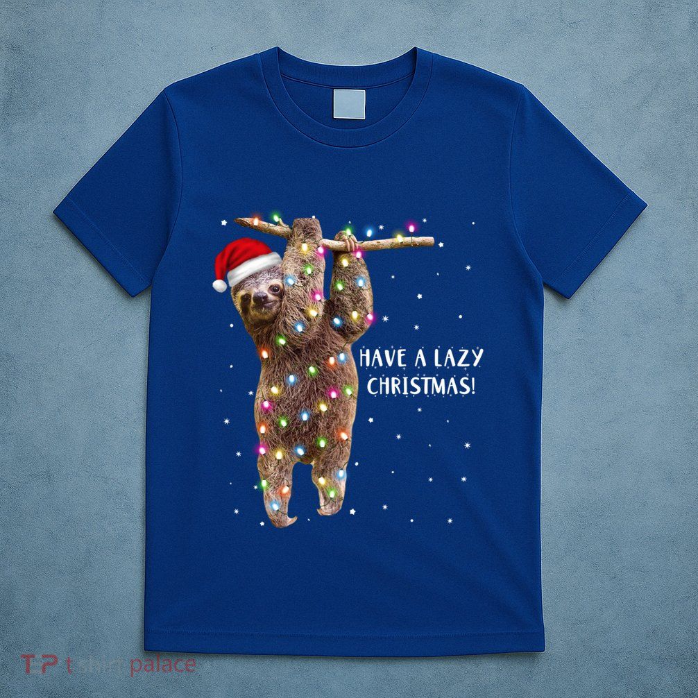Merry Slothmas Christmas Design For Lazy Sloth Lovers Xmas Gift T-Shirt