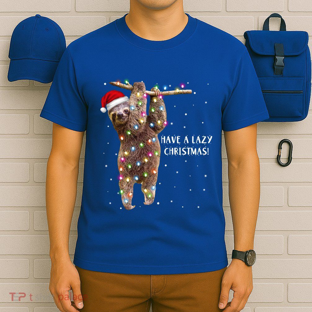 Merry Slothmas Christmas Design For Lazy Sloth Lovers Xmas Gift T-Shirt