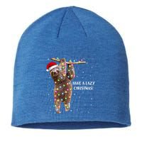 Merry Slothmas Christmas Design For Lazy Sloth Lovers Xmas Gift Sustainable Beanie