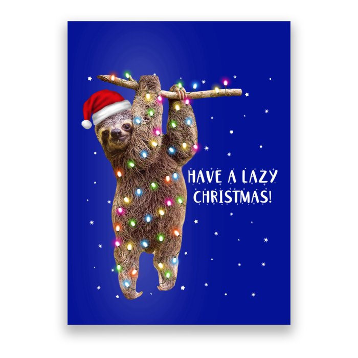 Merry Slothmas Christmas Design For Lazy Sloth Lovers Xmas Gift Poster