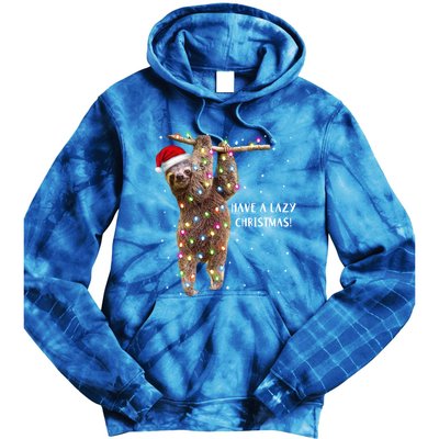 Merry Slothmas Christmas Design For Lazy Sloth Lovers Xmas Gift Tie Dye Hoodie