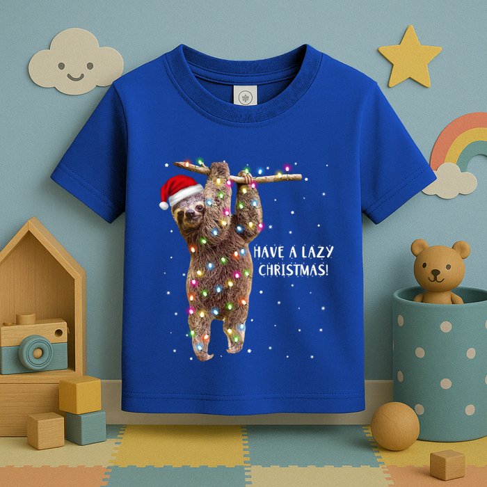 Merry Slothmas Christmas Design For Lazy Sloth Lovers Xmas Gift Toddler T-Shirt