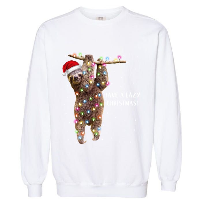 Merry Slothmas Christmas Design For Lazy Sloth Lovers Xmas Gift Garment-Dyed Sweatshirt