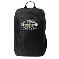 My Strength Christian Bible Verse Gym Workout City Backpack