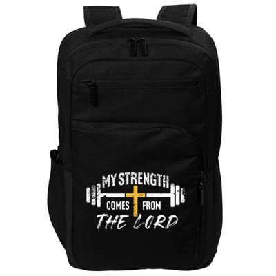 My Strength Christian Bible Verse Gym Workout Impact Tech Backpack