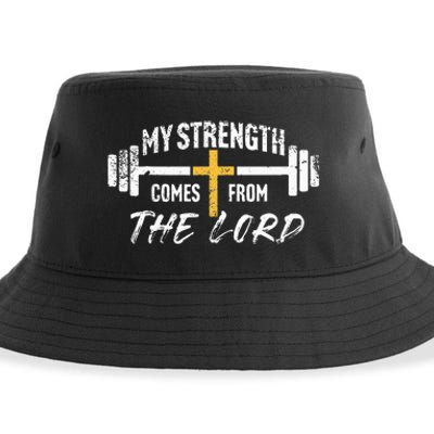 My Strength Christian Bible Verse Gym Workout Sustainable Bucket Hat