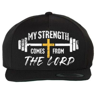 My Strength Christian Bible Verse Gym Workout Wool Snapback Cap