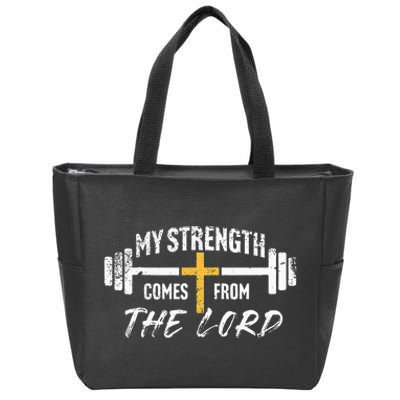 My Strength Christian Bible Verse Gym Workout Zip Tote Bag