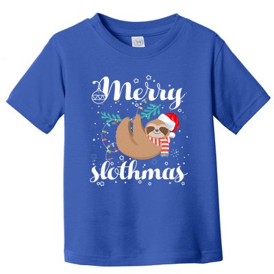 Merry Slothmas Christmas Pajama For Sloth Lovers Gift Toddler T-Shirt