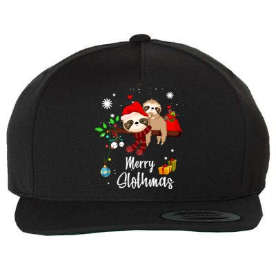 Merry Slothmas Christmas Pajama For Sloth Lovers Cute Gift Wool Snapback Cap