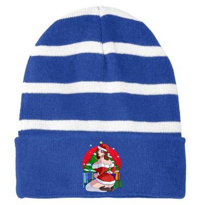 Mrs Santa Claus Sexy Mama Christmas Pajamas Xmas Gift Cute Gift Striped Beanie with Solid Band