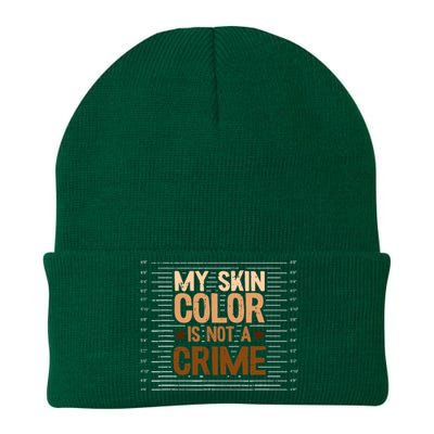 My Skin Color Is Not A Crime Black History Month Blm Melanin Knit Cap Winter Beanie