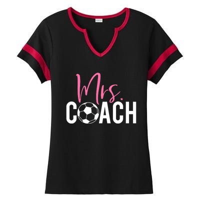 Mrs. Soccer Coach For Coaches Wives Ladies Halftime Notch Neck Tee