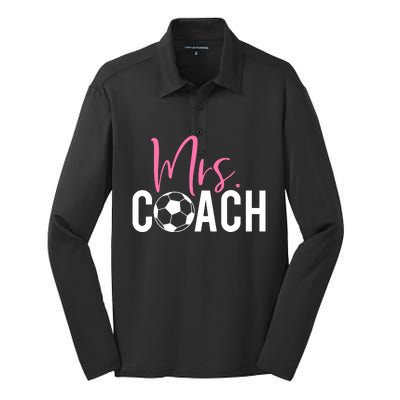 Mrs. Soccer Coach For Coaches Wives Silk Touch Performance Long Sleeve Polo