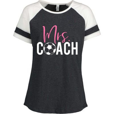 Mrs. Soccer Coach For Coaches Wives Enza Ladies Jersey Colorblock Tee