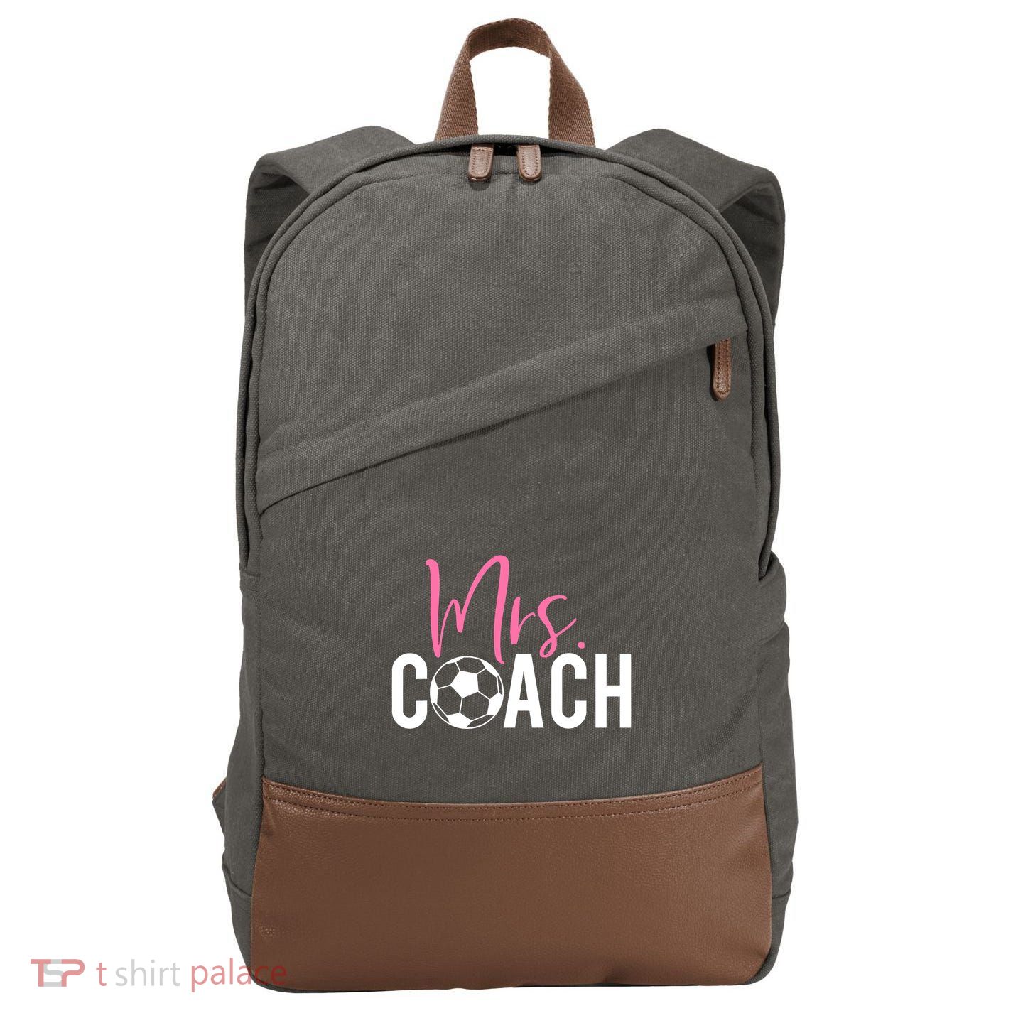 Mrs. Soccer Coach For Coaches Wives Cotton Canvas Backpack