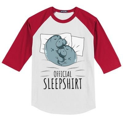 Manatee Sea Cow Sleep Kids Colorblock Raglan Jersey