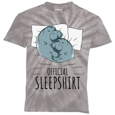 Manatee Sea Cow Sleep Kids Tie-Dye T-Shirt