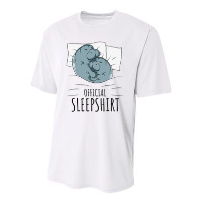 Manatee Sea Cow Sleep Youth Performance Sprint T-Shirt