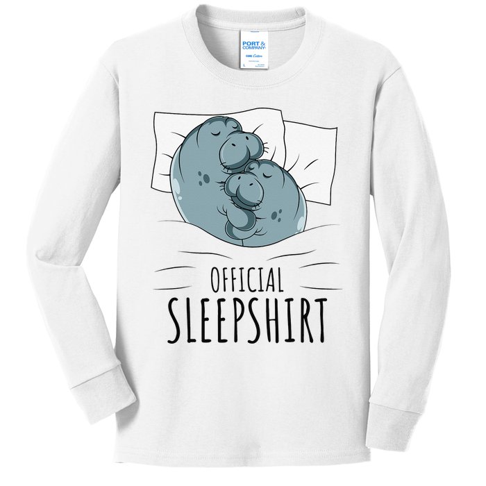 Manatee Sea Cow Sleep Kids Long Sleeve Shirt