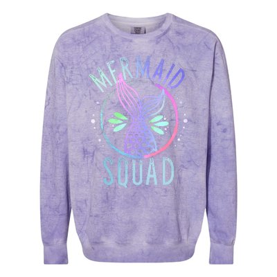 Mermaid Squad Cute Funny Family Birthday Party Colorblast Crewneck Sweatshirt