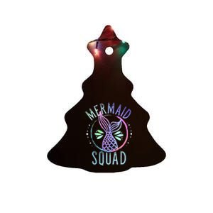 Mermaid Squad Cute Funny Family Birthday Party Ceramic Tree Ornament